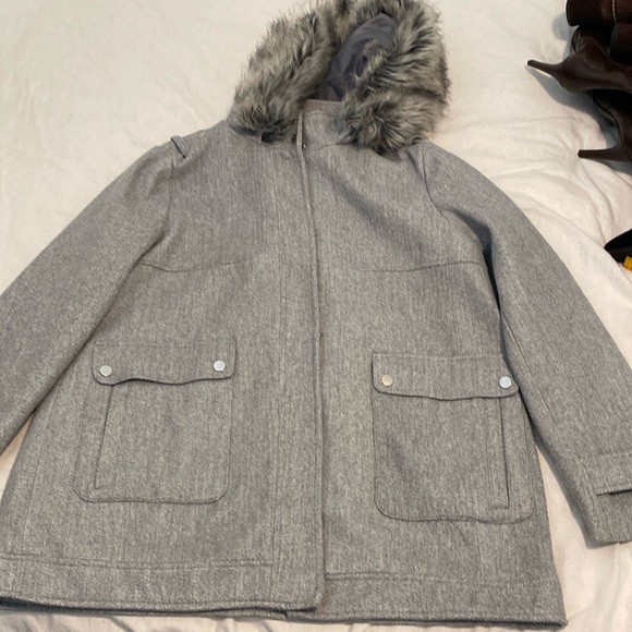 Jackets & Blazers - Fur Trimmed Coat